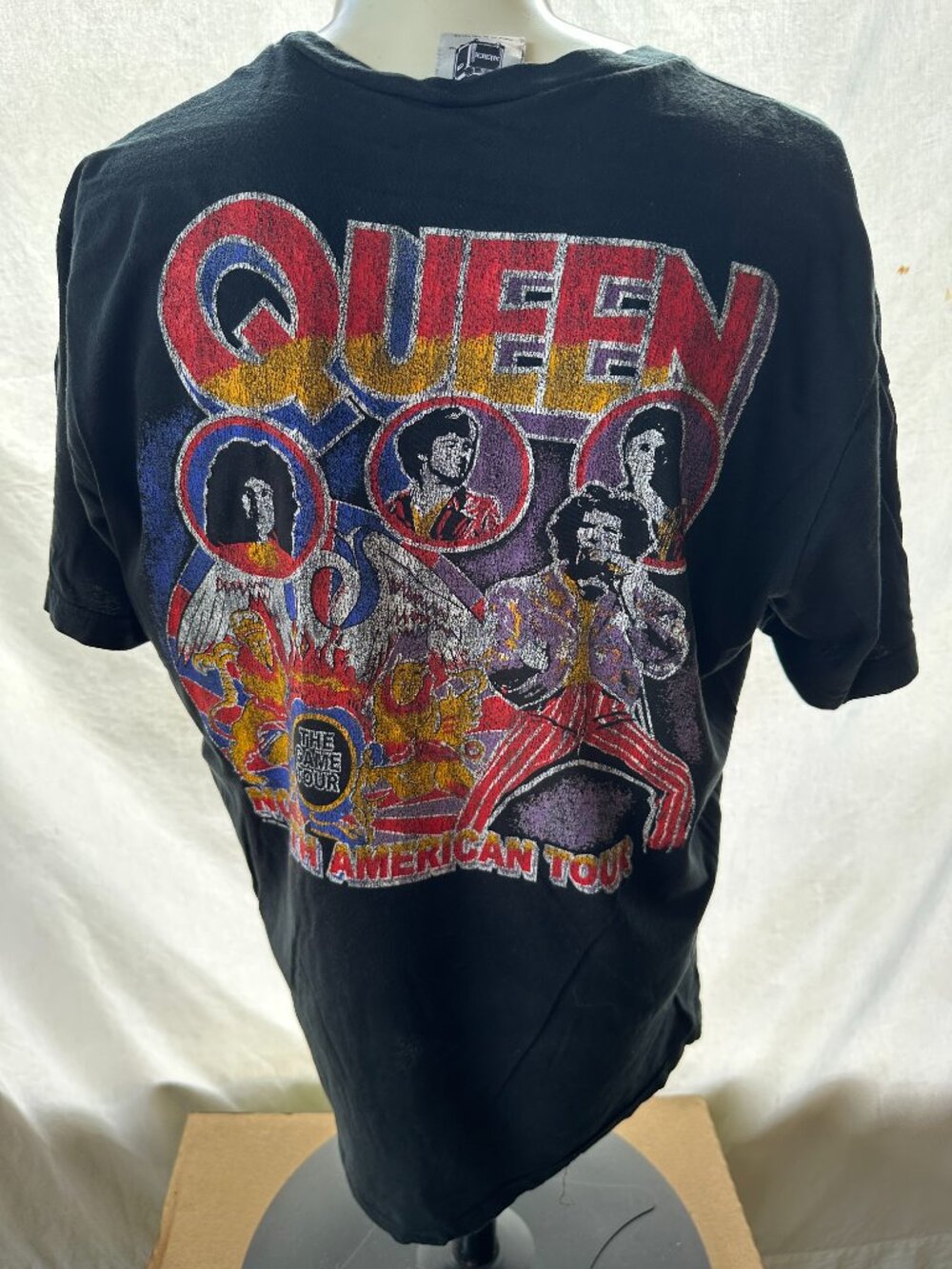 Vintage Y2K Queen Tour Of The States 2005 Merch Men's Black Shirt Large